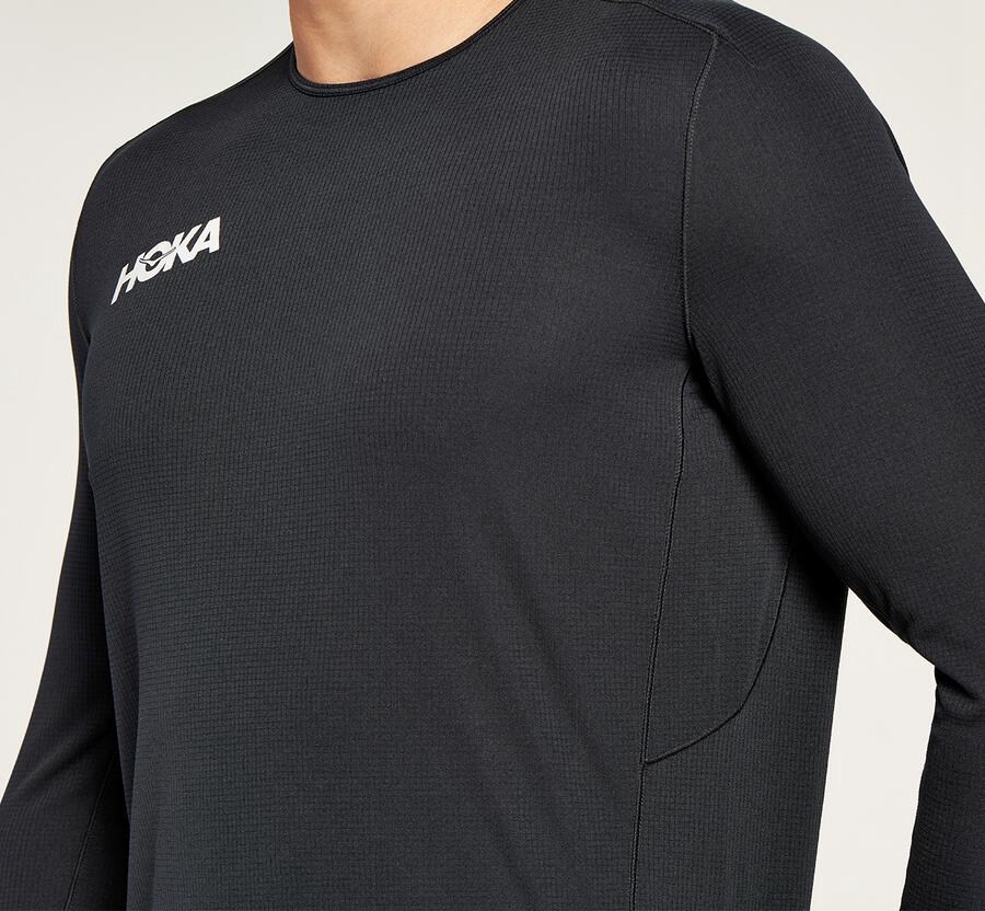 Hoka One One Performance 3/4 Sleeve Top Herr - Svarta - SRLFT-4017